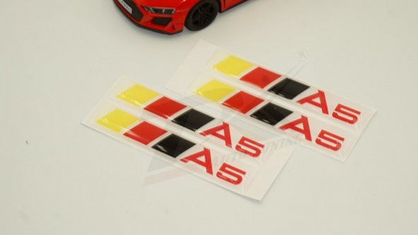 Audi A5 Logo 3M 3D Damla Silikon Torpido Bagaj Çamurluk Logo Ambl - Resim 3