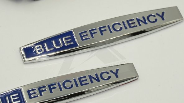 Blue Efficiency Logo Yan Çamurluk 3M 3D Krom Metal - 4
