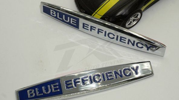Blue Efficiency Logo Yan Çamurluk 3M 3D Krom Metal - 5