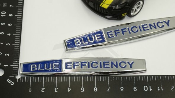 Blue Efficiency Logo Yan Çamurluk 3M 3D Krom Metal - 6
