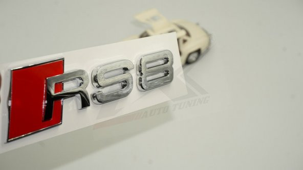 Audi RS8 Bagaj Krom ABS 3M 3D Yazı Logo Amblem Orjinal ürün
