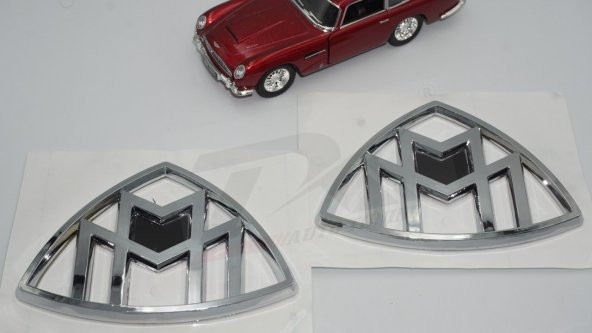 Maybach Arka Yan Sütun Yazı Amblem Rozeti Seti - 4