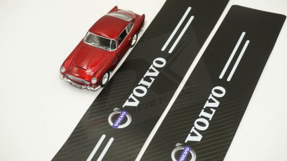 Volvo Logo Karbon Fiber Deri Kapı Eşiği Dekoratif Koruyucu Şeritl