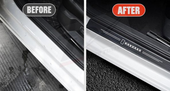 Jaguar Logo Karbon Fiber Deri Kapı Eşiği Dekoratif Koruyucu Şerit - Resim 5