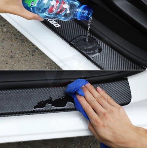 Jaguar Logo Karbon Fiber Deri Kapı Eşiği Dekoratif Koruyucu Şerit - Resim 8