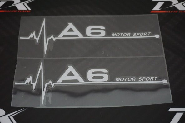 Audi A6 Motor Sport Kelebek Cam Sticker 2 Li Set - 4