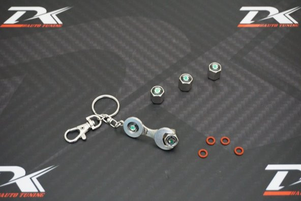 Skoda Logo İngiliz Anahtarlık Sibop Kapağı Seti - 2