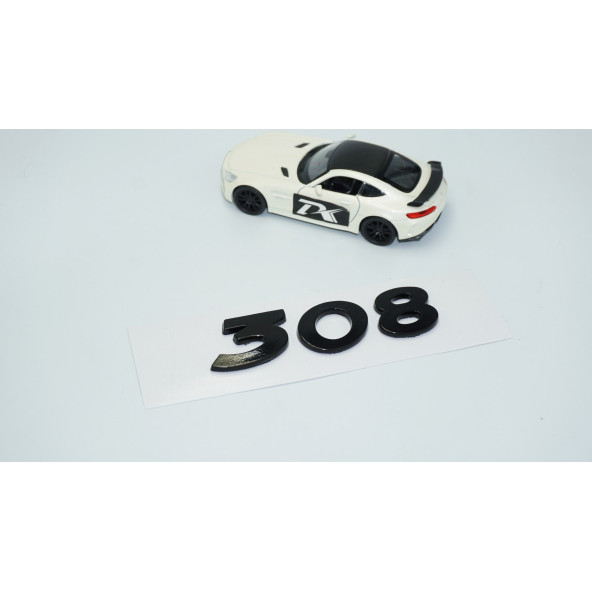 DK Tuning Peugeot 308 Bagaj 3M 3D Parlak Siyah ABS Logo Amblem - 2