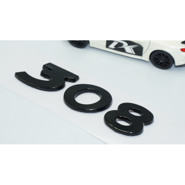 DK Tuning Peugeot 308 Bagaj 3M 3D Parlak Siyah ABS Logo Amblem - 3