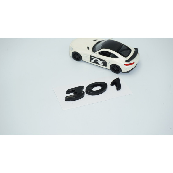 DK Tuning Peugeot 301 Bagaj 3M 3D Parlak Siyah ABS Logo Amblem - Resim 2