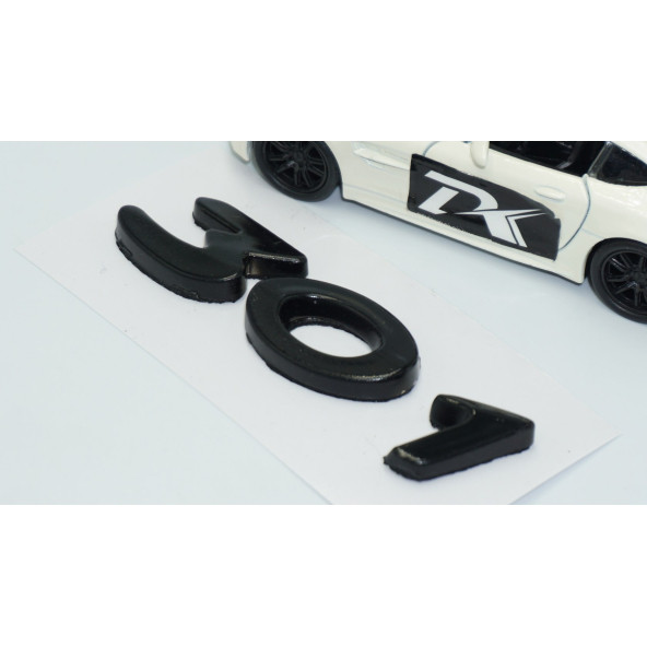 DK Tuning Peugeot 301 Bagaj 3M 3D Parlak Siyah ABS Logo Amblem - Resim 3