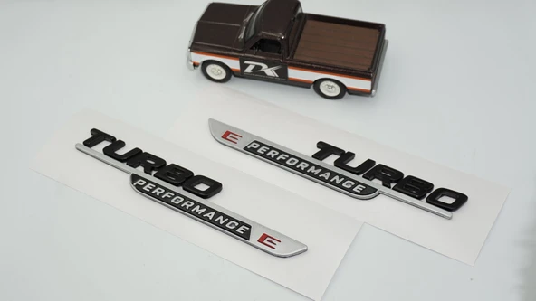 DK Tuning Turbo E Performance Gri Siyah Çamurluk Yanı Logo Benz İle Uyumlu - Resim 4