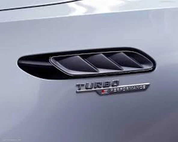 DK Tuning Turbo E Performance Gri Siyah Çamurluk Yanı Logo Benz İle Uyumlu - Resim 3