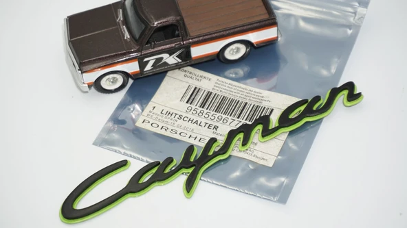 DK Tuning Porsche Cayman Yeşil Siyah ABS Yazı Logo Arma - Resim 5