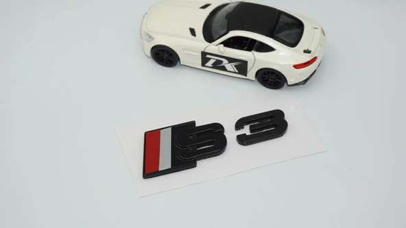 DK Tuning S3 Siyah Gri Kırmızı Bagaj Logo Audi İle Uyumlu - 3