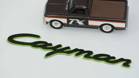 DK Tuning Porsche Cayman Yeşil Siyah ABS Yazı Logo Arma - Resim 4