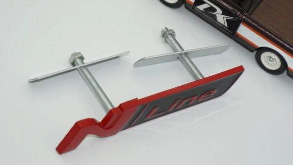 DK Tuning Hyundai N Line Ön Panjur Kırmızı Metal Logo Amblem Arma - Resim 5