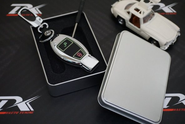 Mercedes Benz A B C S Class 2 Buton Metal Deri Fosforlu Anahtarlı - 9