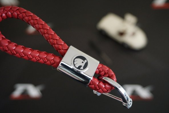 Skoda Logo Stil Hasır Desen Anahtarlık