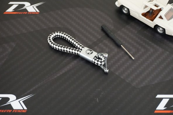 Skoda Logo Stil Hasır Desen Anahtarlık - 5