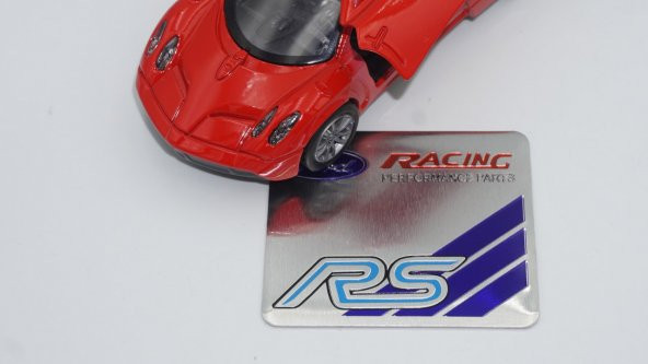 Ford RS Racing Devolopment Krom Metal 3M Bagaj Plaka Logo Amblem - Resim 2