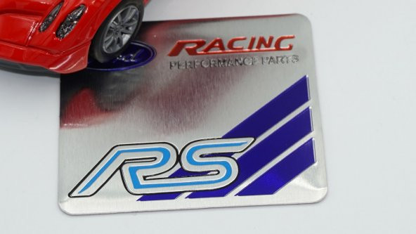 Ford RS Racing Devolopment Krom Metal 3M Bagaj Plaka Logo Amblem - Resim 3