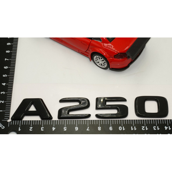 A 250 Bagaj Parlak Siyah ABS 3M 3D Yazı Logo - 5