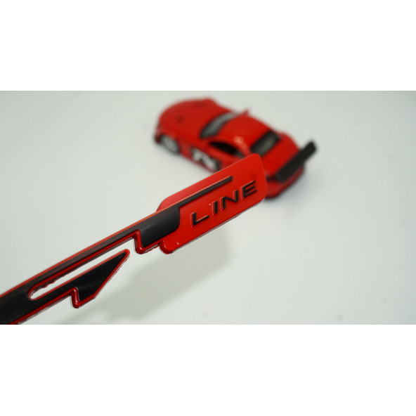 DK Kia GT Line Bagaj Logo 3M 3D Siyah Kırmızı Metal Logo