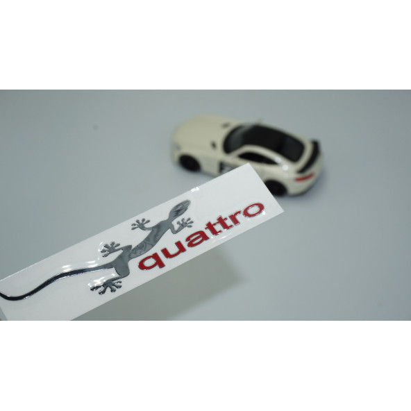 DK Tuning Audi Quattro Gecko Logo Alüminyum Torpido Ayna Cam Sticker