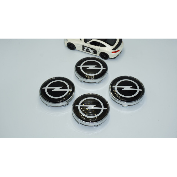 DK Tuning Opel Gümüş Siyah Jant Göbeği Kapak Seti 60mm - Resim 2