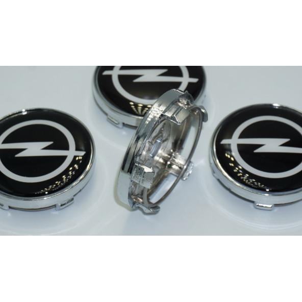 DK Tuning Opel Gümüş Siyah Jant Göbeği Kapak Seti 60mm - Resim 4