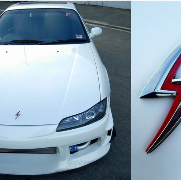 Nissan Silvia S14 S15 Ön Kaput 3m 3d Krom Metal Logo Amblem - 6