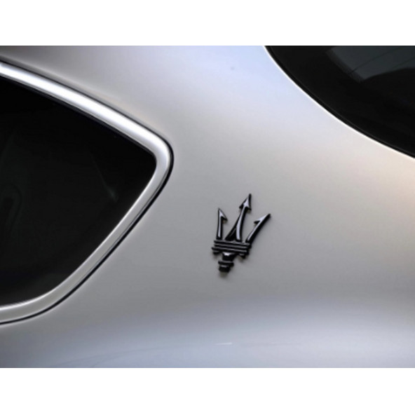 DK Tuning Maserati Yan Kanatlar Siyah 3M 3D Rozet Amblem Seti - 6