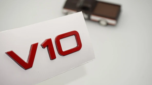 DK Tuning V10 Kırmızı ABS Bagaj Logo Amblem Arma Audi İle Uyumlu ürün görseli