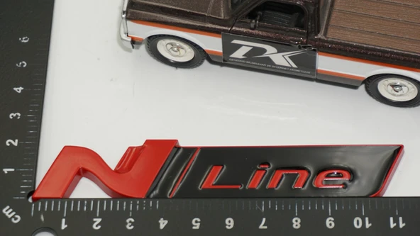DK Tuning Hyundai N Line Ön Panjur Kırmızı Metal Logo Amblem Arma - Resim 2