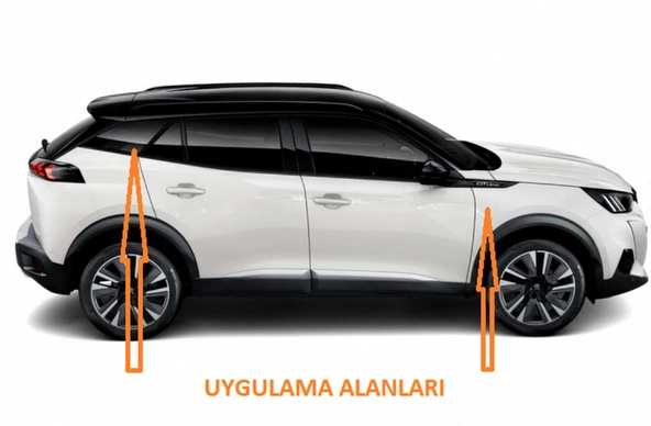 DK Tuning Peugeot Yeni Gri Siyah Çamurluk ABS Logo Arma Seti - Resim 3