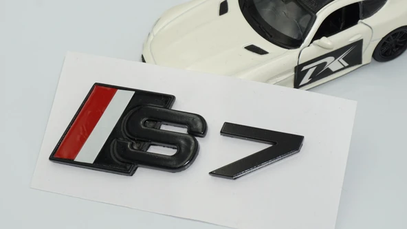 DK Tuning S7 Siyah Gri Kırmızı 3M Bagaj Logo Audi İle Uyumlu - Resim 4