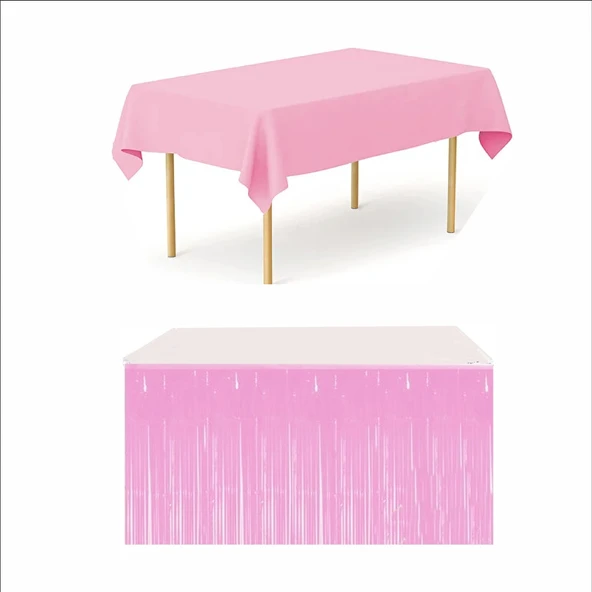 PEMBE MASA ÖRTÜSÜ VE PEMBE MASA ETEĞİ