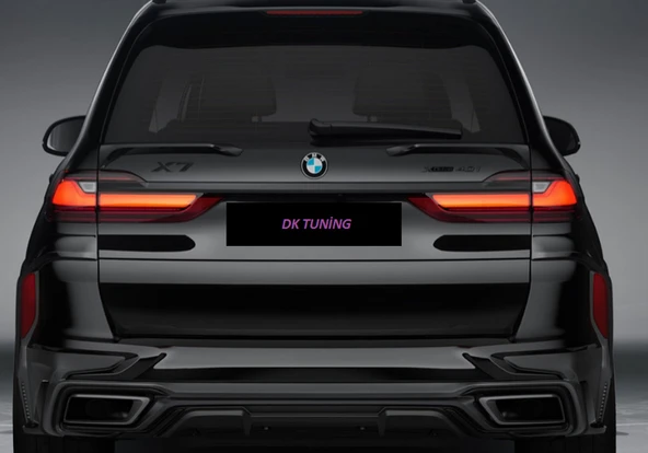 DK Tuning Yeni iX7 Bagaj Siyah Kırmızı ABS Yazı Logo Bmw İle Uyumlu - 3
