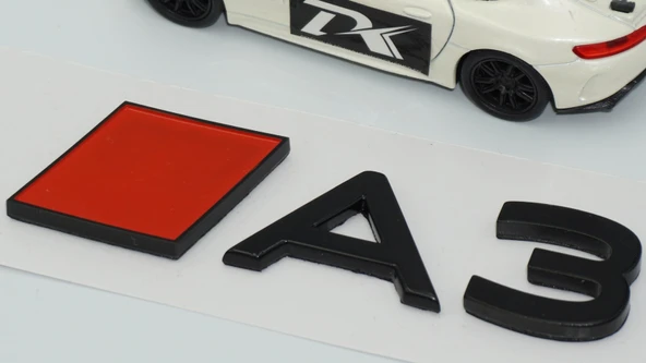 DK Tuning A3 2025+ Bagaj Kırmızı Siyah 3M Yazı Logo Audi İle Uyumlu - 5