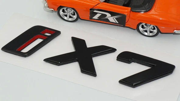 DK Tuning Yeni iX7 Bagaj Siyah Kırmızı ABS Yazı Logo Bmw İle Uyumlu - 5