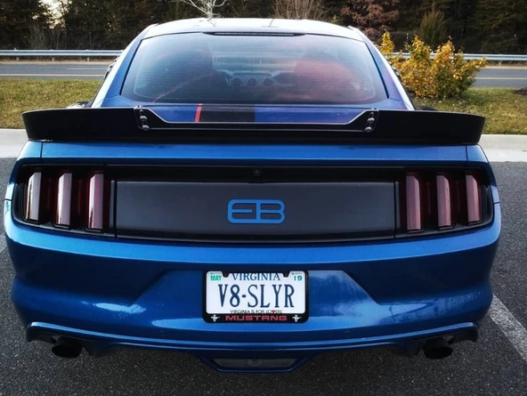 DK Tuning Mustang Ecoboost Billet EB Bagaj Amblemi Mavi Logo Arma Ford İle Uyumlu - Resim 3