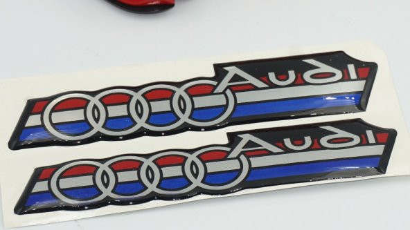 Audi Logo Damla Silikon Torpido Çamurluk Yanı Sticker - 4