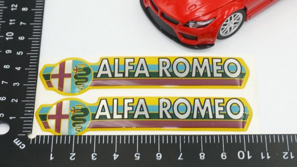 Alfa Romeo Logo Damla Silikon Torpido Çamurluk Yanı Sticker - 7