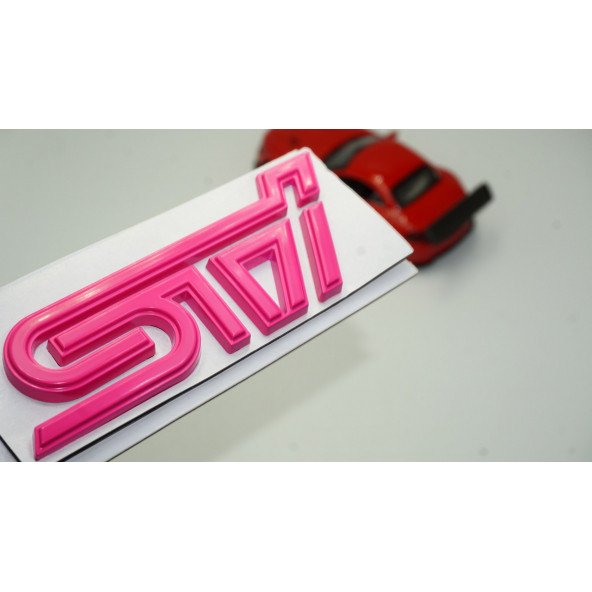 DK Subaru STi Pembe Metal 3M 3D Bagaj Yazı Logo Orjinal Ürün