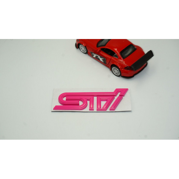 DK Subaru STi Pembe Metal 3M 3D Bagaj Yazı Logo Orjinal Ürün - 2