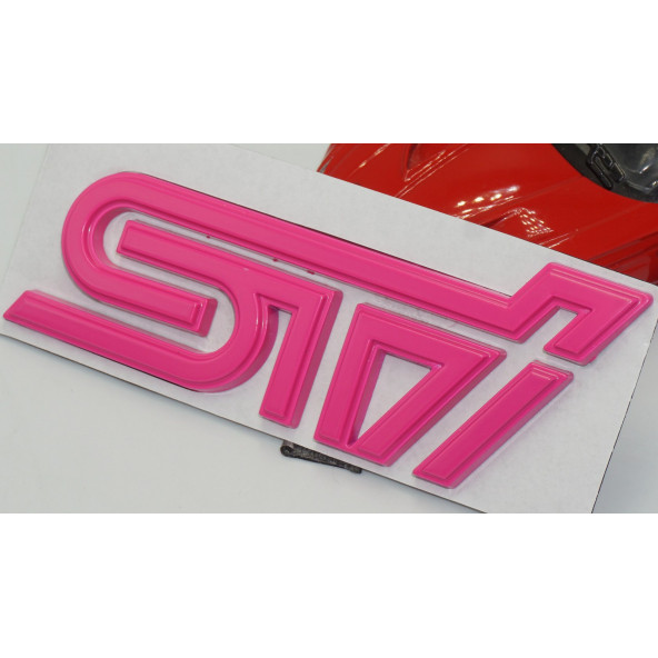 DK Subaru STi Pembe Metal 3M 3D Bagaj Yazı Logo Orjinal Ürün - 3