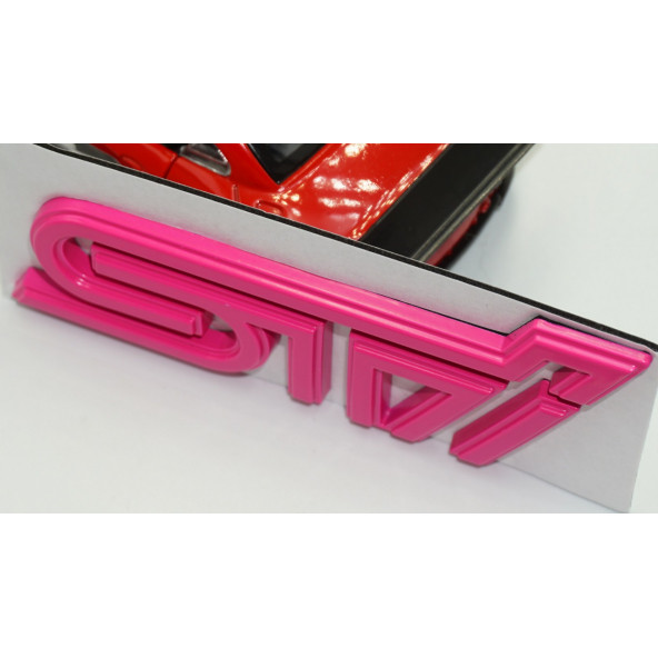 DK Subaru STi Pembe Metal 3M 3D Bagaj Yazı Logo Orjinal Ürün - 4