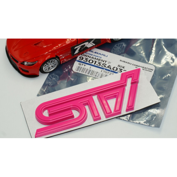 DK Subaru STi Pembe Metal 3M 3D Bagaj Yazı Logo Orjinal Ürün - 6