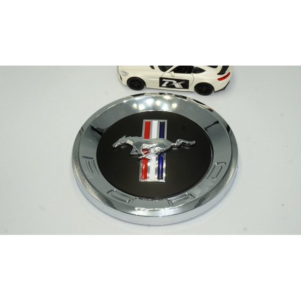 DK Mustang Bagaj Yuvarlak Panel 3M 3D Krom ABS Logo Amblem - Resim 2